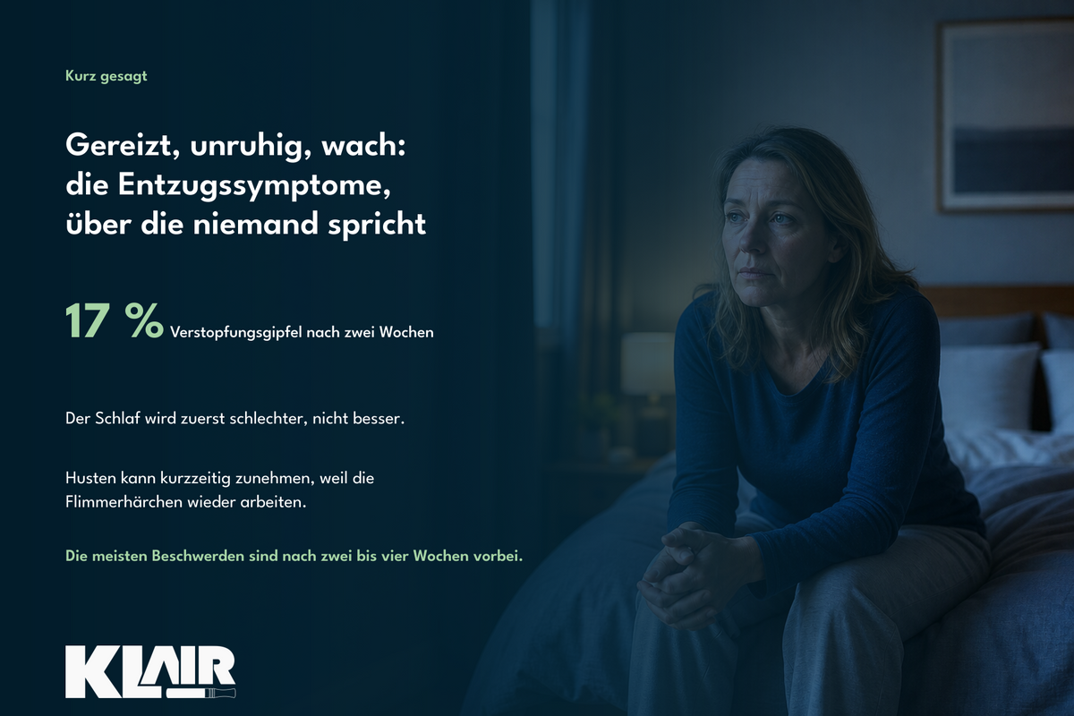 Gereizt, unruhig, wach: die Entzugssymptome, über die niemand spricht