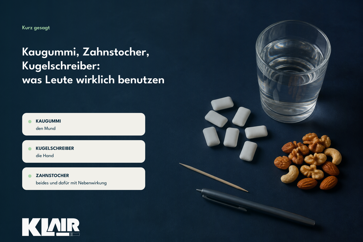 Kaugummi, Zahnstocher, Kugelschreiber: was Leute wirklich benutzen