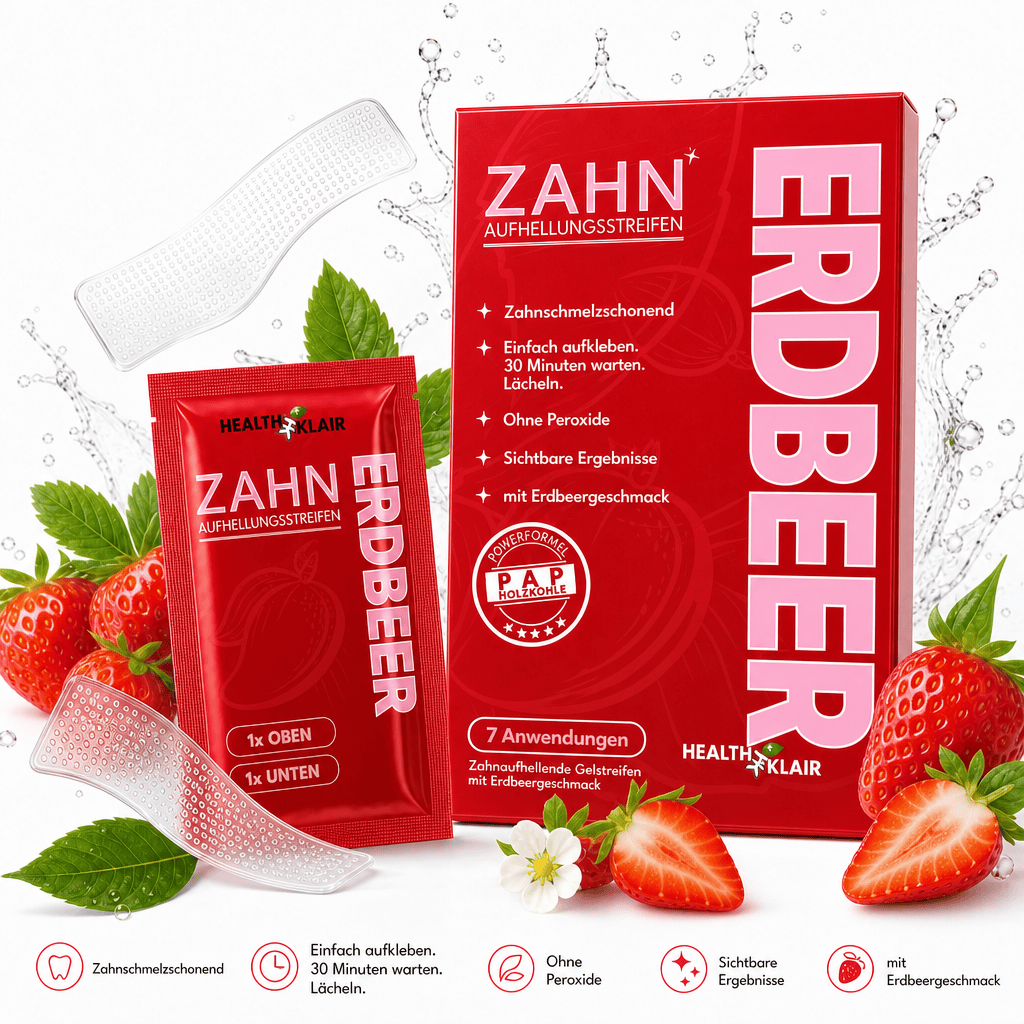 HEALTHKLAIR Whitening Strips Erdbeere