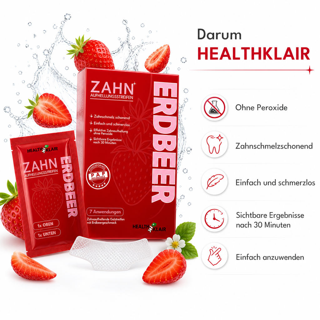 HEALTHKLAIR Whitening Strips Erdbeere