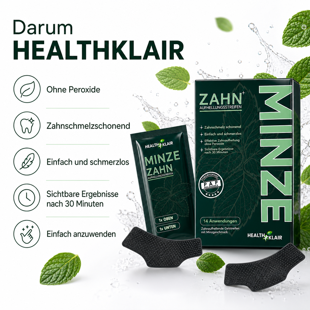 HEALTHKLAIR Whitening Strips Minze
