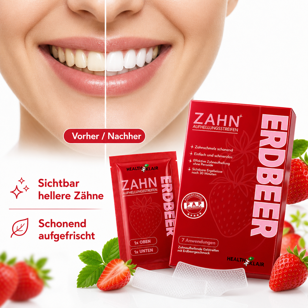 HEALTHKLAIR Whitening Strips Erdbeere