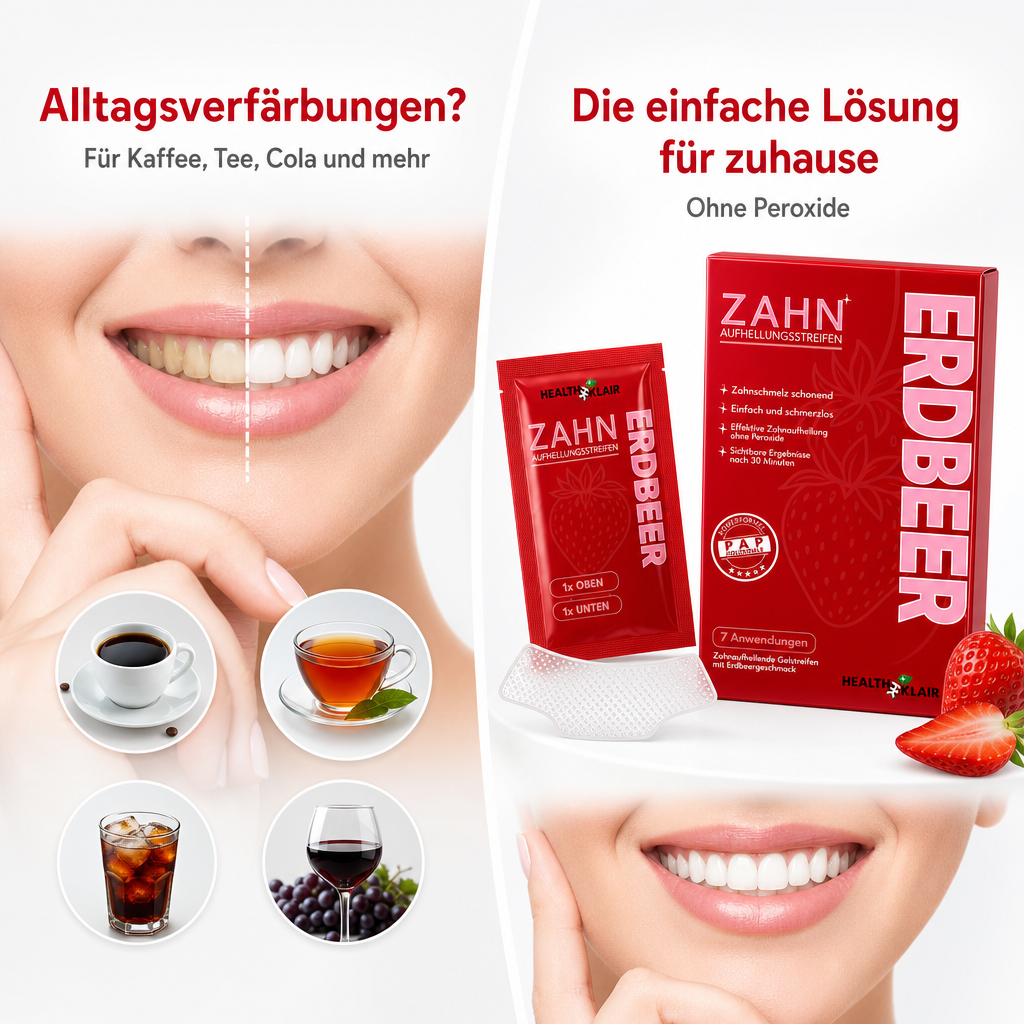 HEALTHKLAIR Whitening Strips Erdbeere