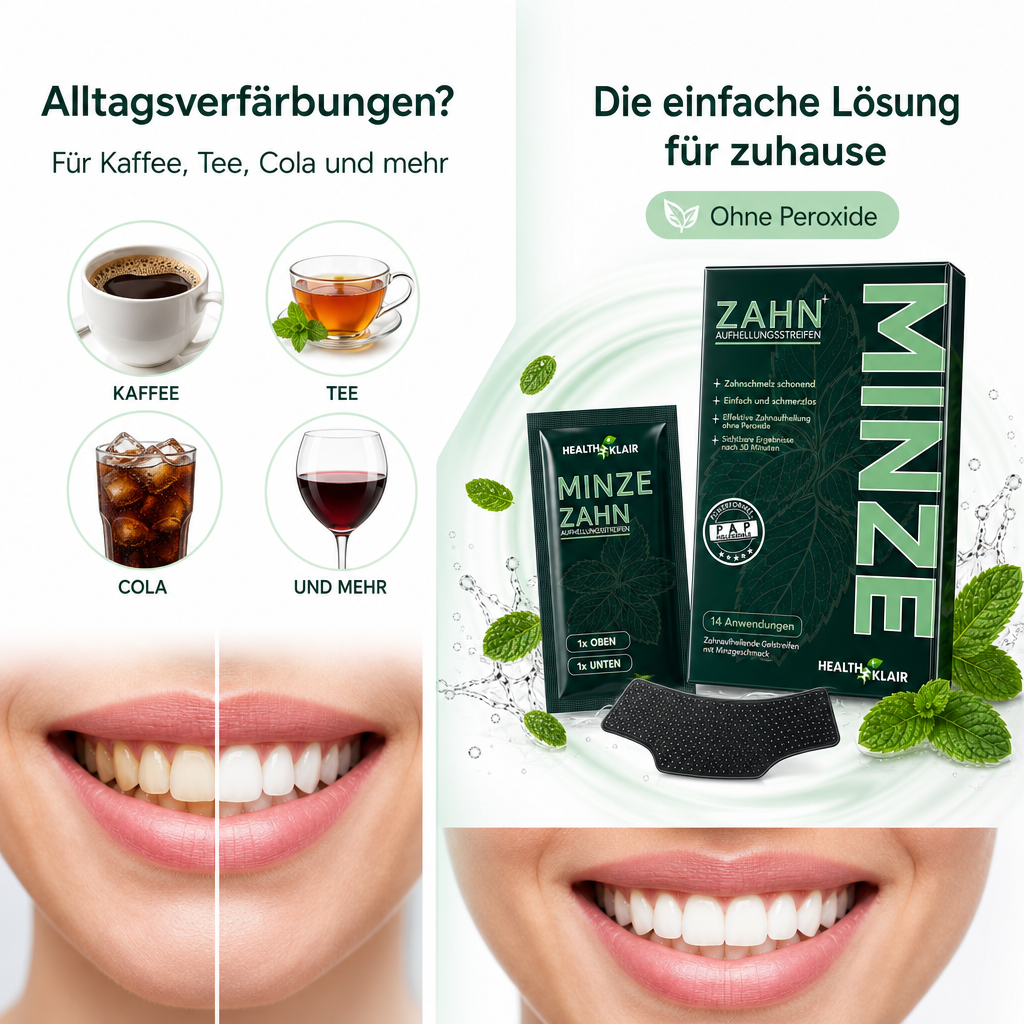 HEALTHKLAIR Whitening Strips Minze