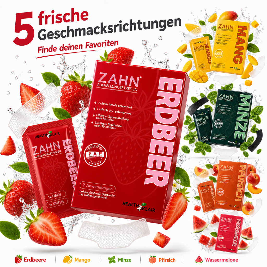 HEALTHKLAIR Whitening Strips Erdbeere