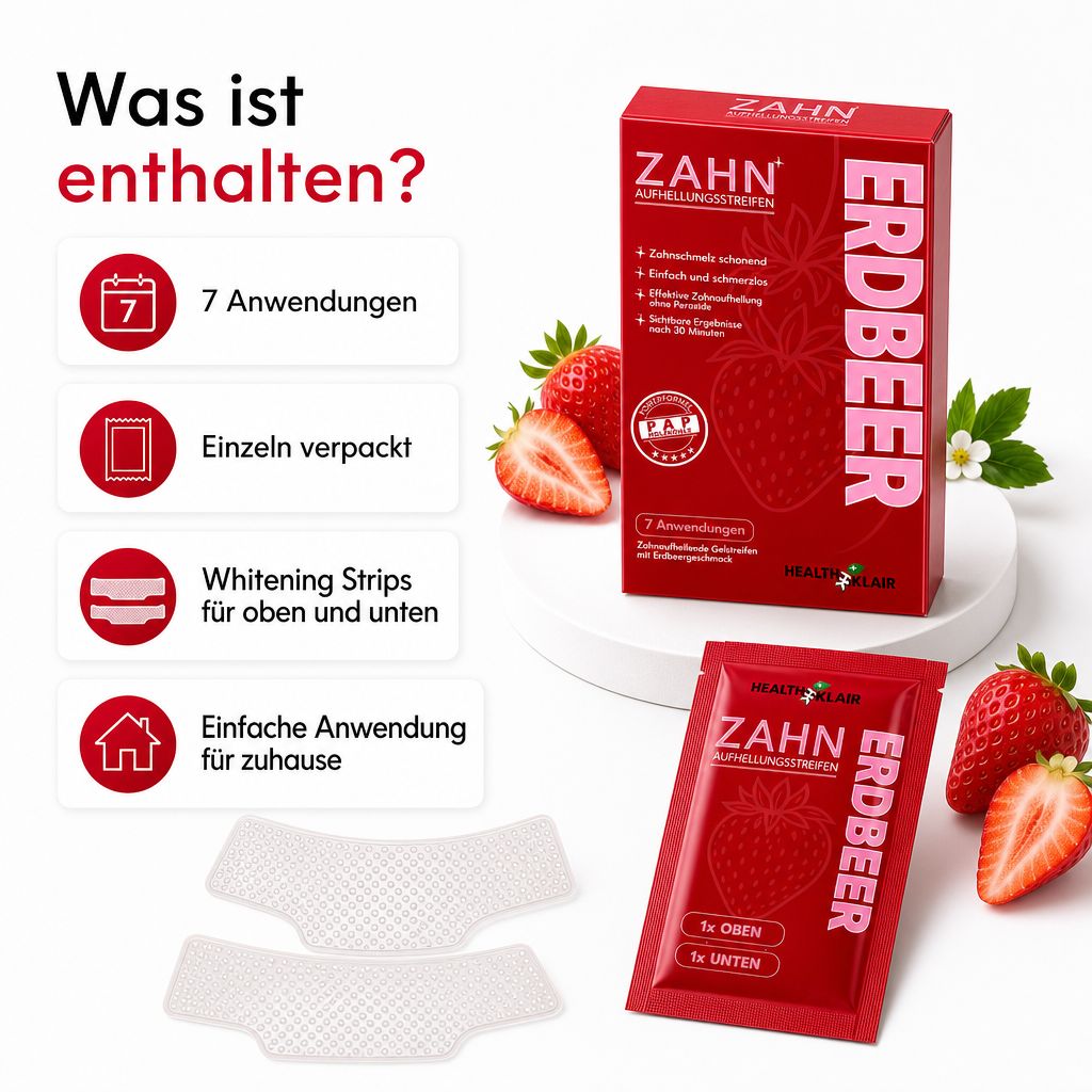HEALTHKLAIR Whitening Strips Erdbeere