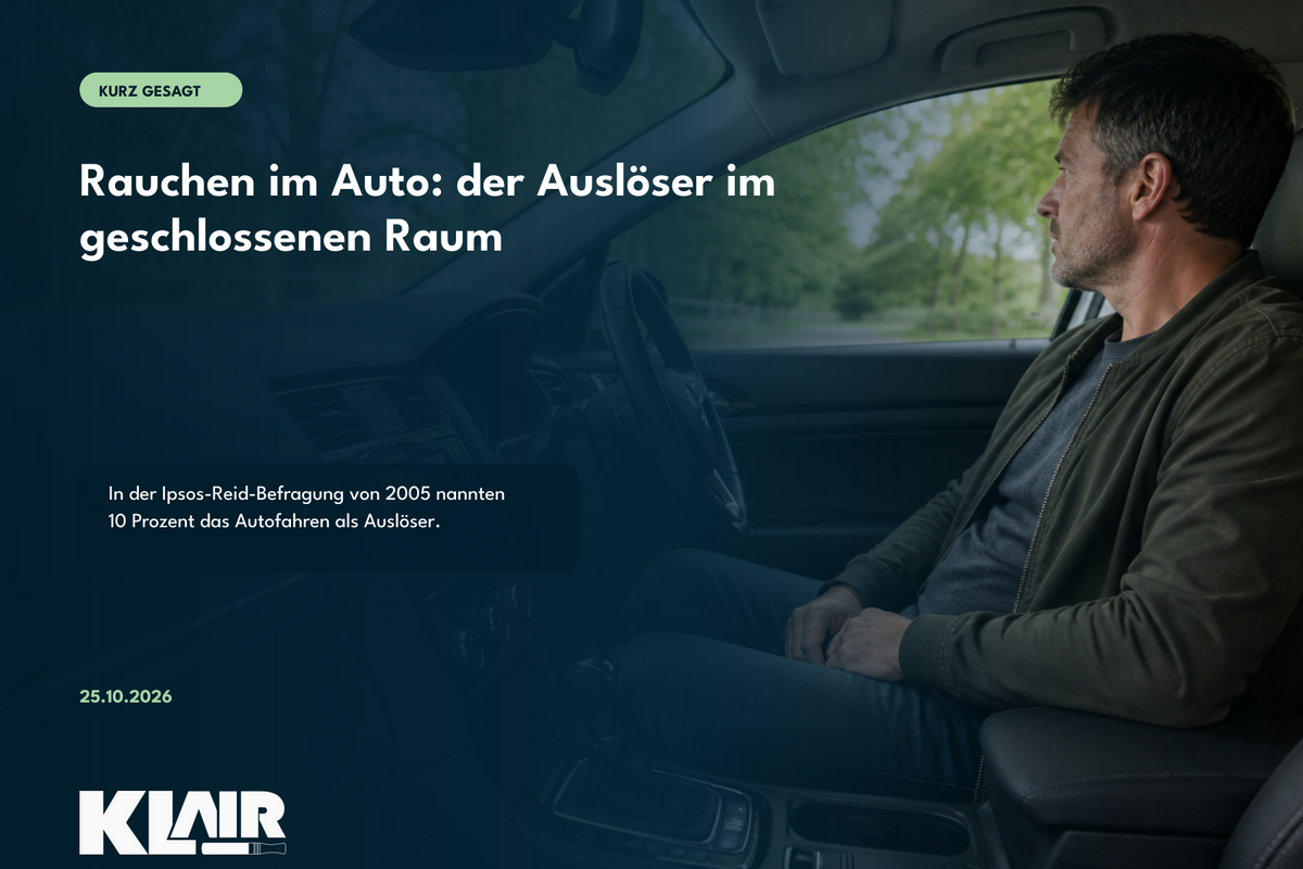 Rauchen im Auto: der Auslöser im geschlossenen Raum
