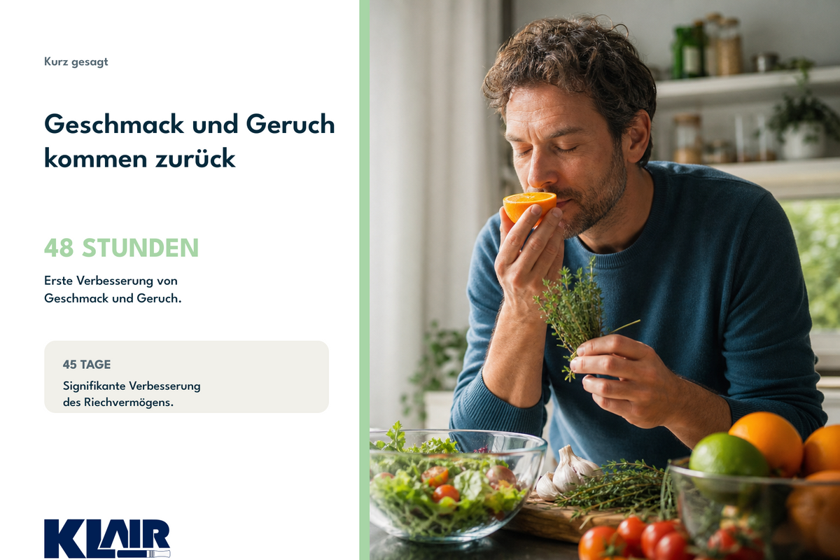 Geschmack und Geruch kommen zurück