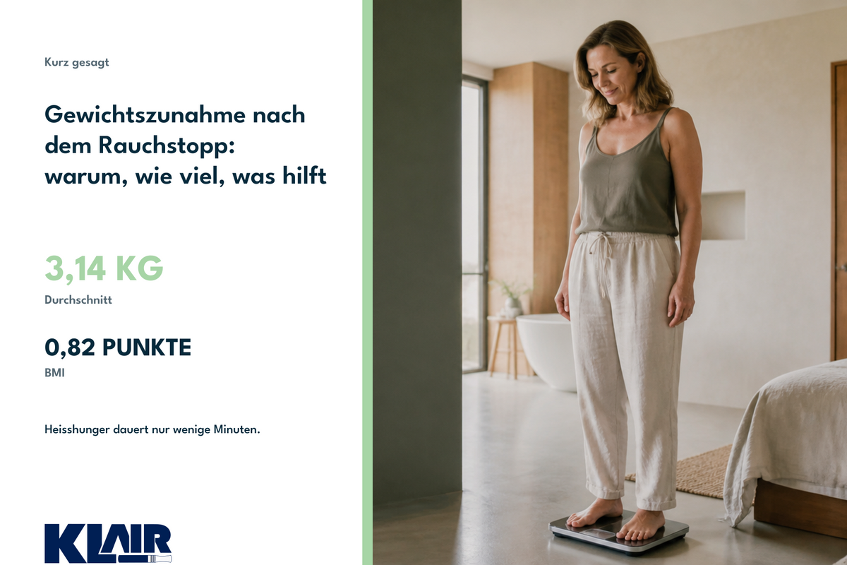 Gewichtszunahme nach dem Rauchstopp: warum, wie viel, was hilft