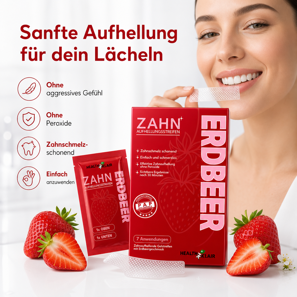 HEALTHKLAIR Whitening Strips Erdbeere