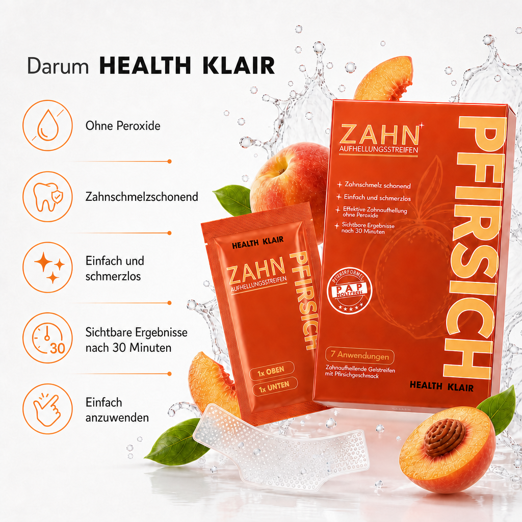 HEALTHKLAIR Whitening Strips Pfirsich