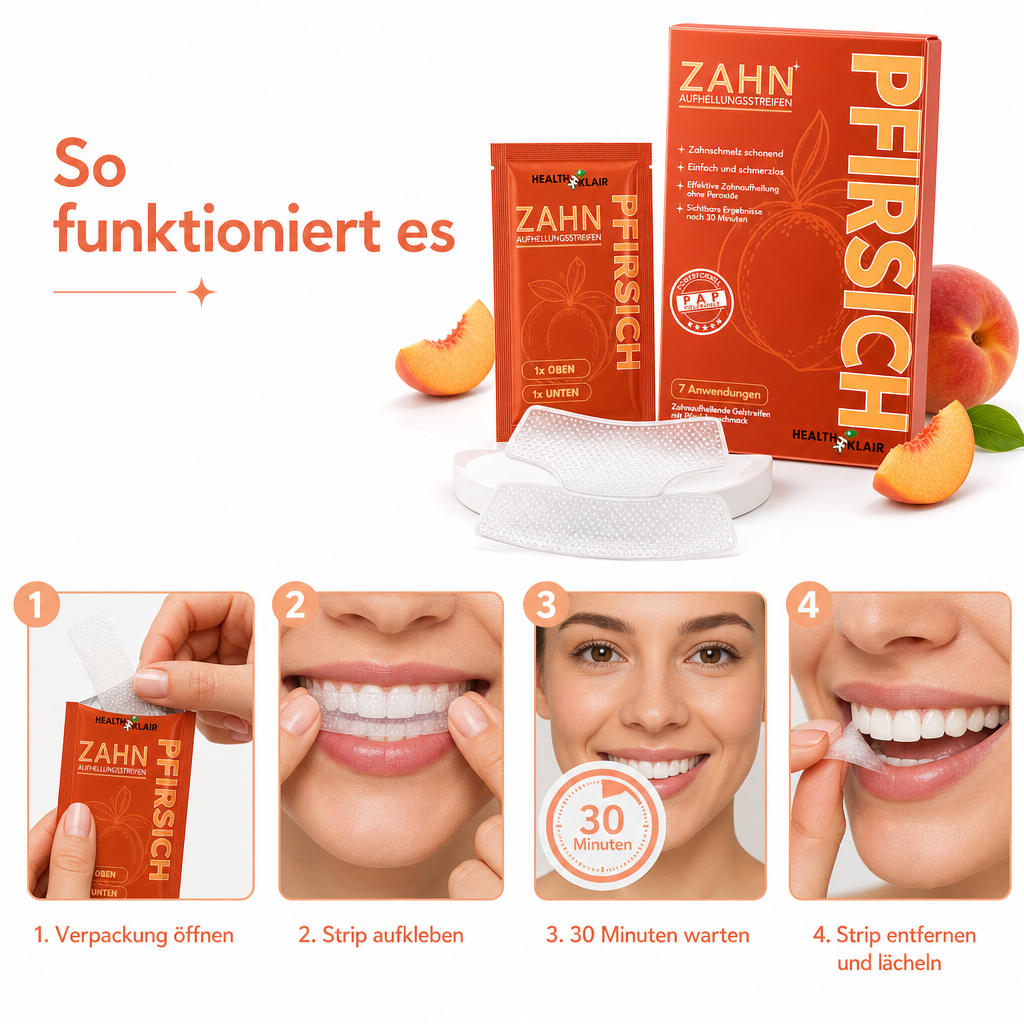 HEALTHKLAIR Whitening Strips Pfirsich