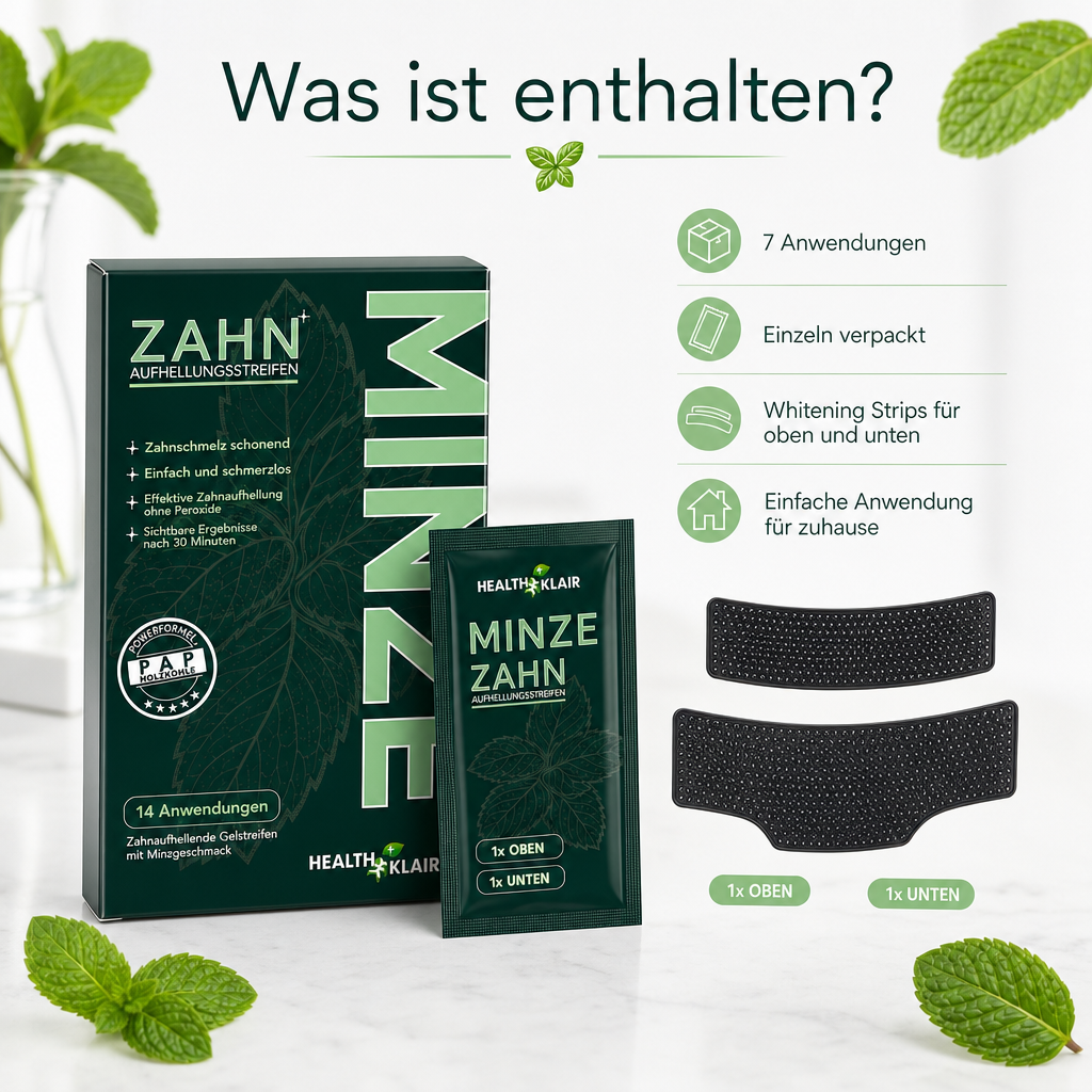 HEALTHKLAIR Whitening Strips Minze
