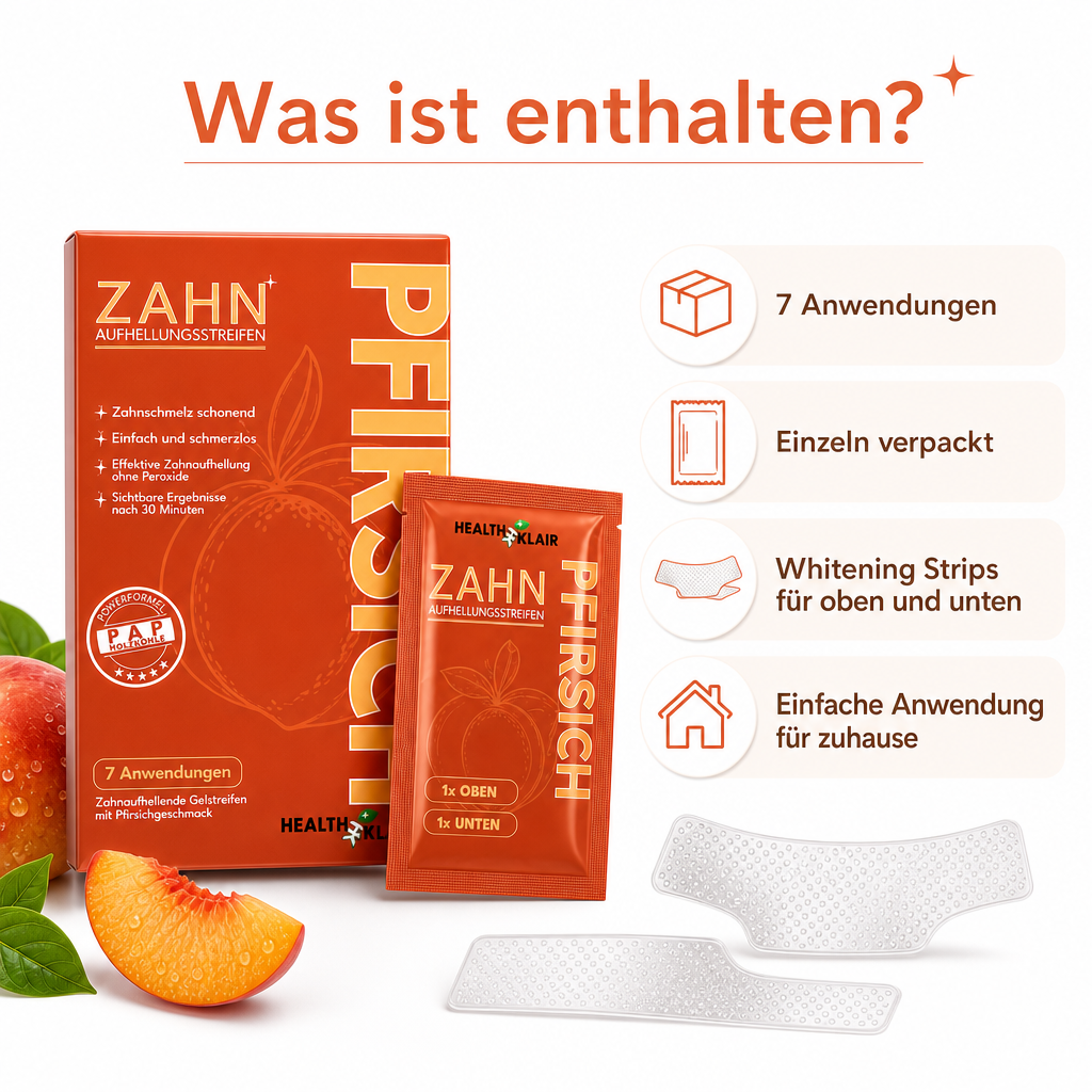 HEALTHKLAIR Whitening Strips Pfirsich
