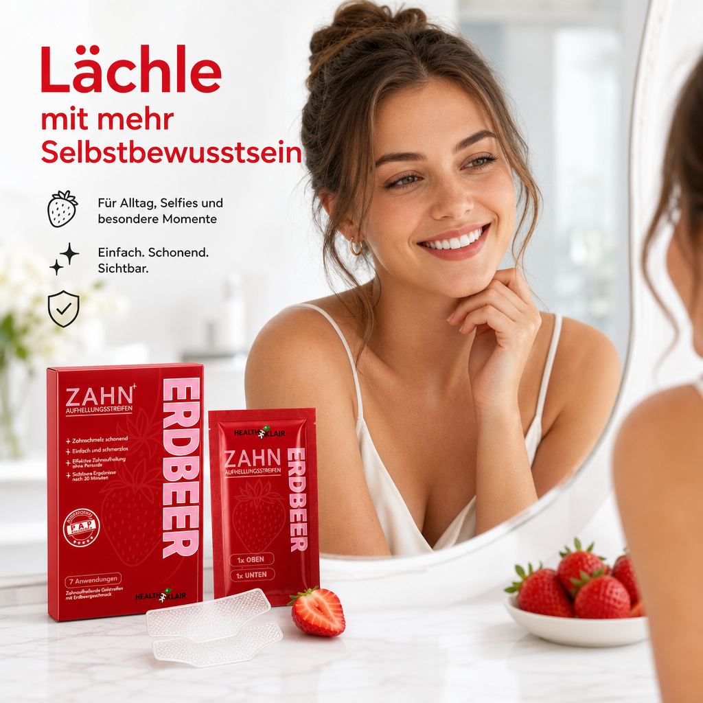 HEALTHKLAIR Whitening Strips Erdbeere